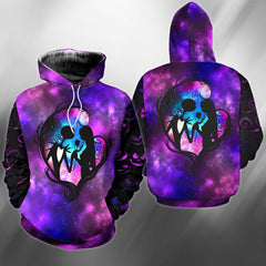 Pink Galaxy Nightmare Heart Love Combo Hoodie and Leggings - Wonder Skull