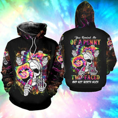 Funny Skull Two-Faced Combo Hoodie and Leggings - Wonder Skull