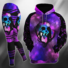 Pink Galaxy Nightmare Heart Love Combo Hoodie and Leggings - Wonder Skull