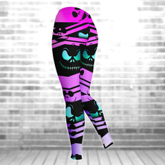 Pink Warning Tattooed Girl Combo Hoodie and Leggings - Wonder Skull