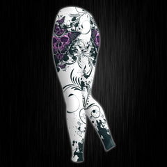 Flower Butterfly Skull Gothic Artwork Combo Hoodie and Leggings - Wonder Skull