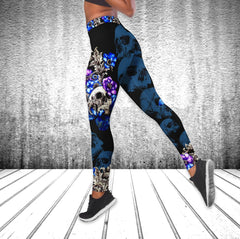 Floral Gothic Skull Tanktop and Leggings - Wonder Skull