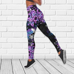 Skull And Flower Tanktop and Leggings - Wonder Skull