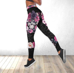 Flower Sugar Skull Tanktop and Leggings - Wonder Skull