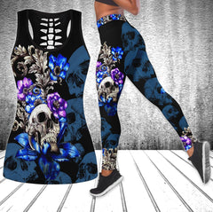 Floral Gothic Skull Tanktop and Leggings - Wonder Skull