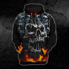 Christmas Skull Fire Combo Hoodie and Leggings - Wonder Skull