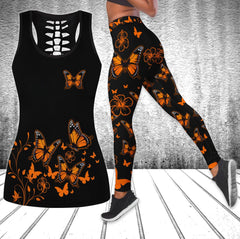 Butterfly Orange Skull Tanktop and Leggings - Wonder Skull