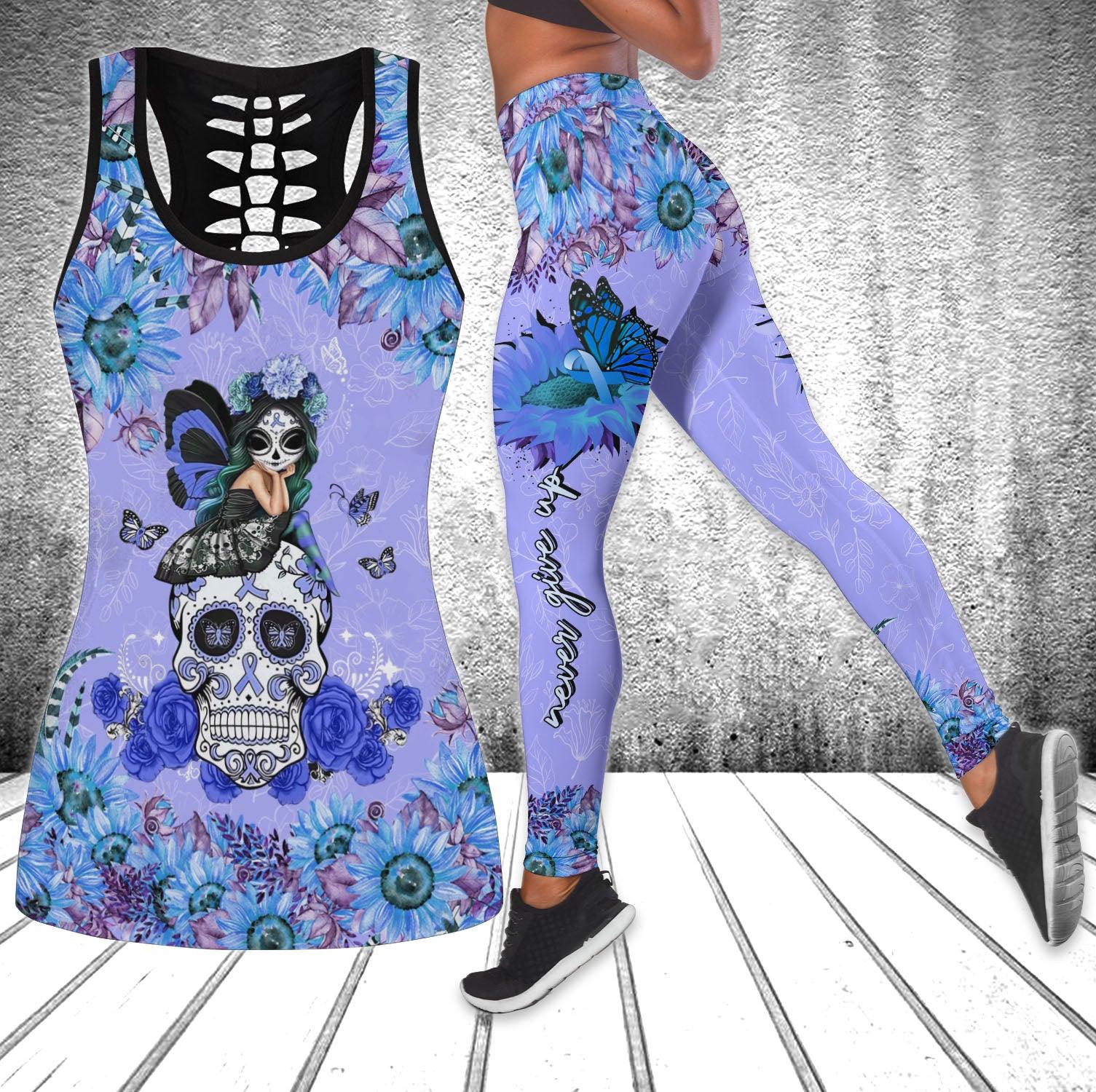 Sugar Skull Purple Tanktop and Leggings - Wonder Skull