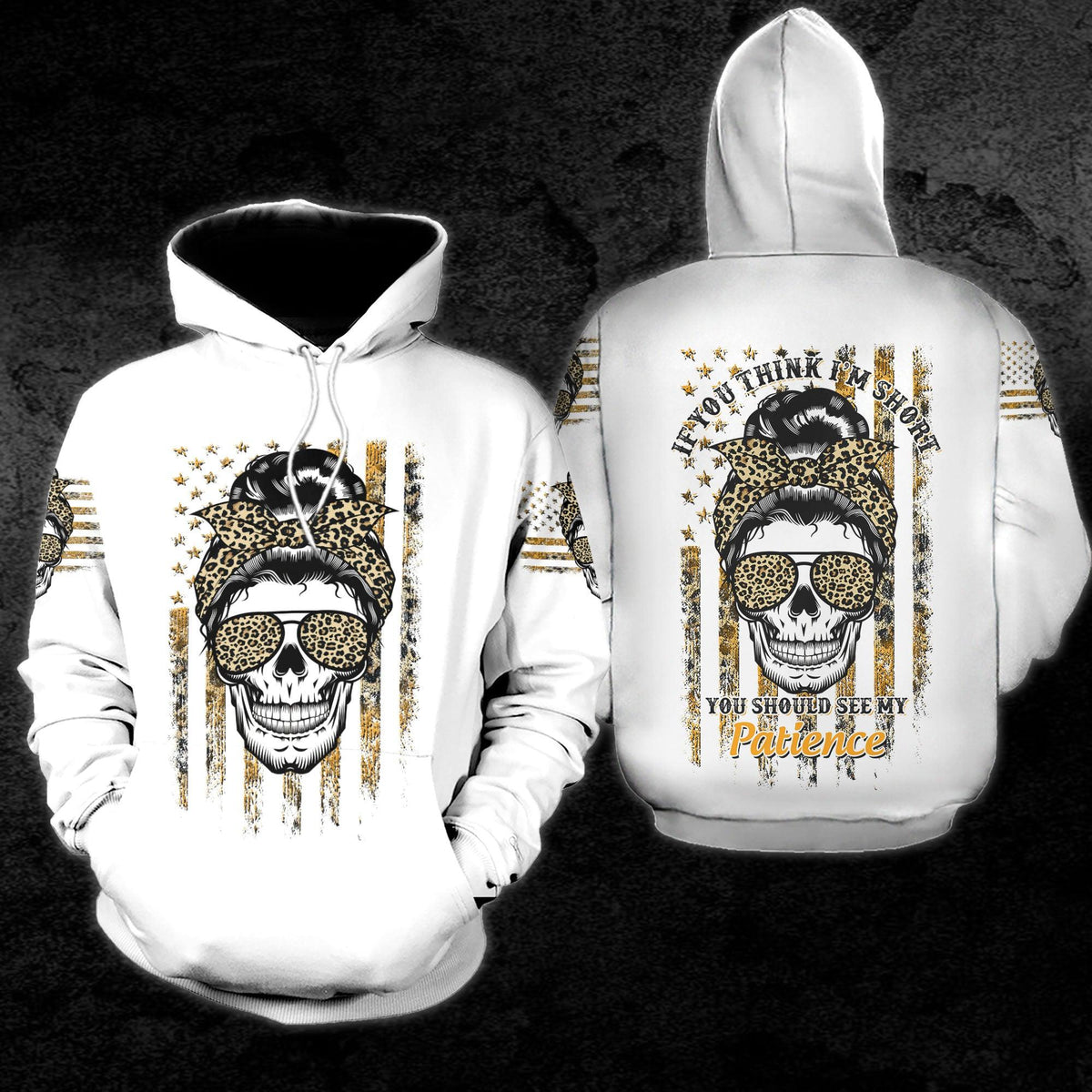 If You Think I'm Short You Should See My Patience Funny Hoodie For Women - Wonder Skull