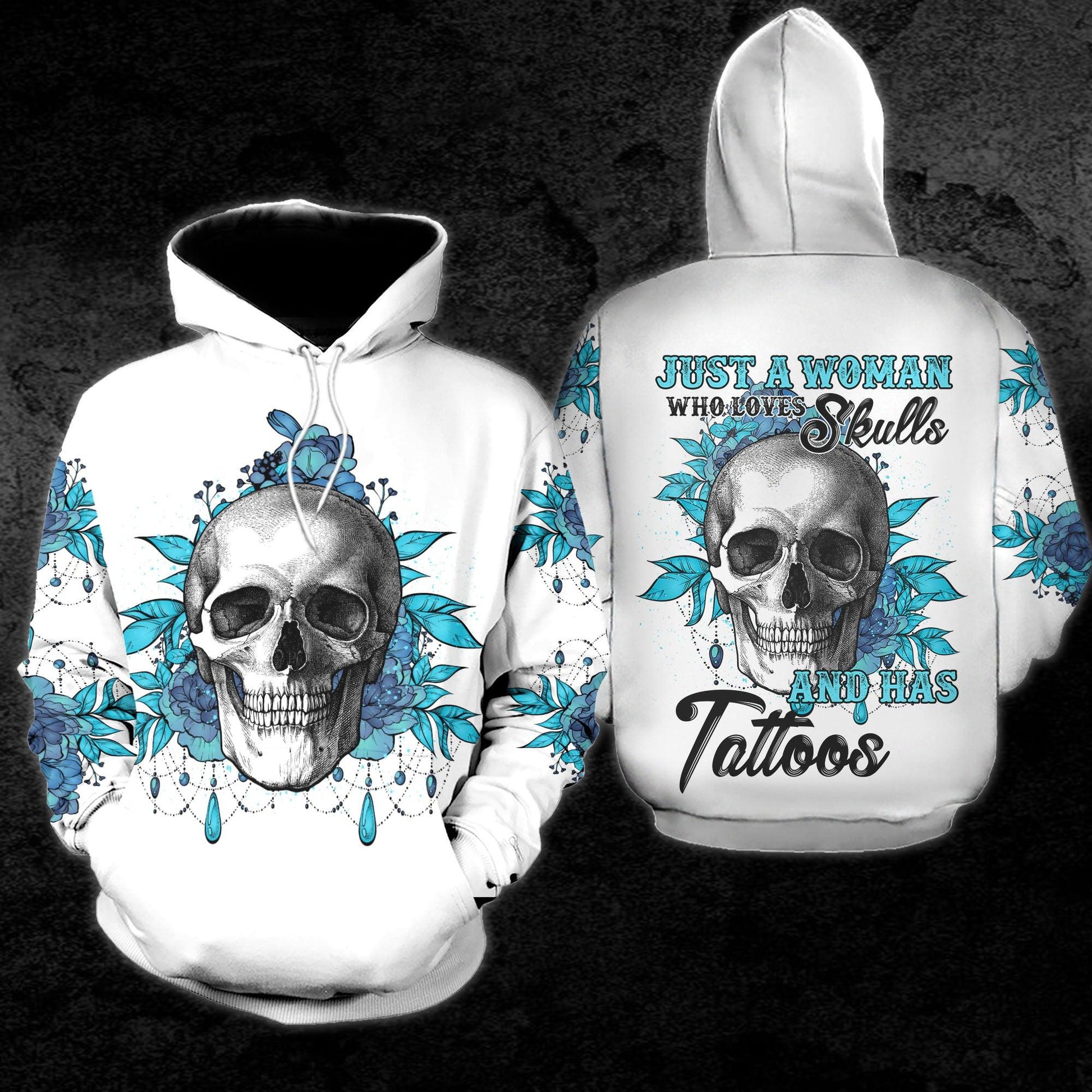 Just A Woman Who Loves Skulls Funny Hoodie For Women - Wonder Skull