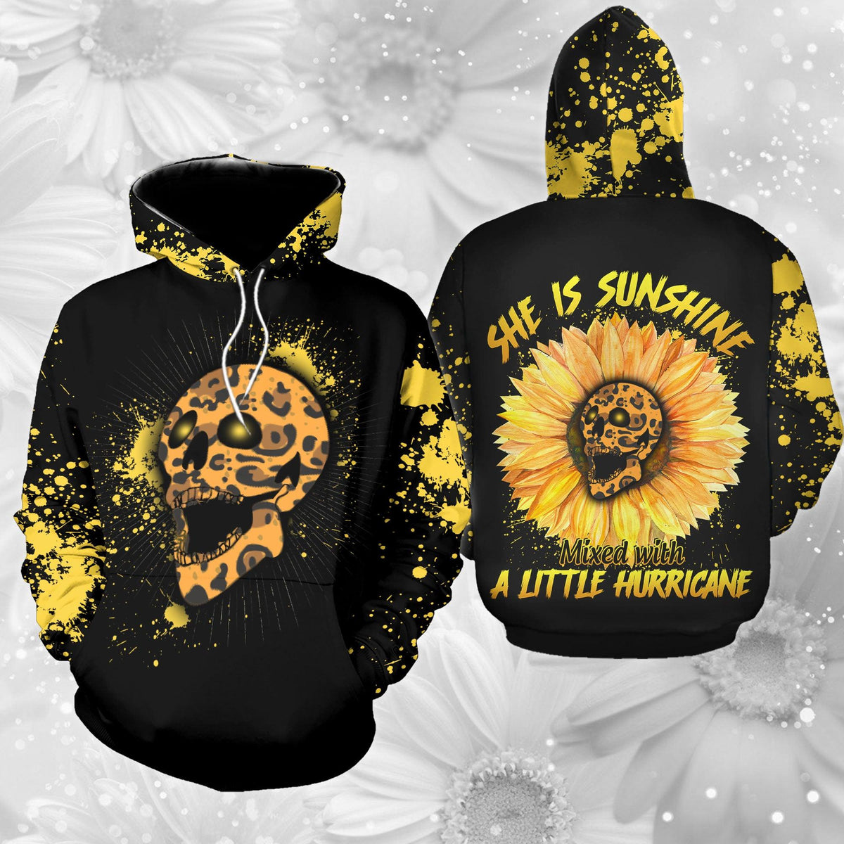 She Is Sunshine Mixed With A Little Hurricane Funny Hoodie For Women - Wonder Skull
