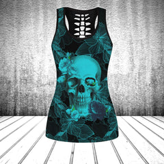 Pattern Flowers Skull Tanktop and Leggings - Wonder Skull