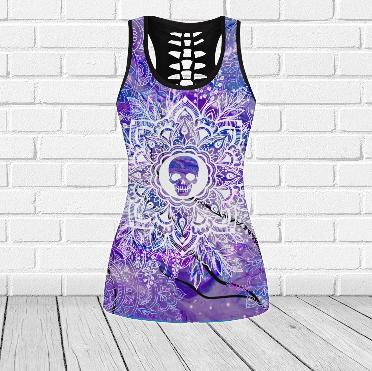 Purple Mandala Skull Tanktop and Leggings - Wonder Skull