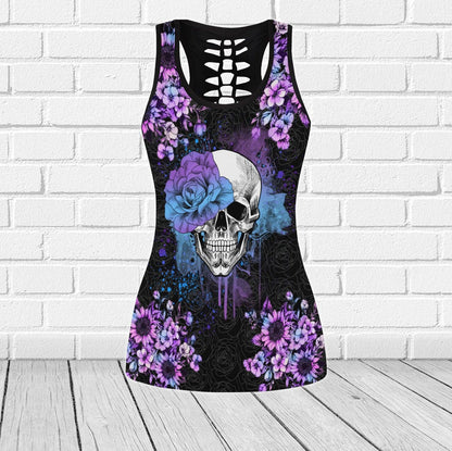 Skull And Flower Tanktop and Leggings - Wonder Skull