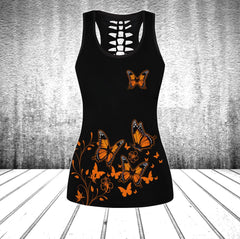 Butterfly Orange Skull Tanktop and Leggings - Wonder Skull