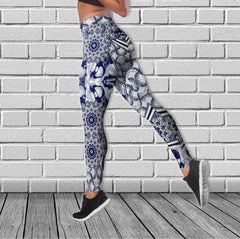 Cool Sugar Skull Pattern Combo Tanktop & Leggings - Wonder Skull