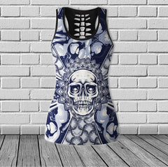 Cool Sugar Skull Pattern Combo Tanktop & Leggings - Wonder Skull