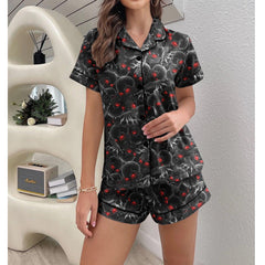 Skull Hand Death Sexy Pajama Sets With Short Sleeve - Wonder Skull