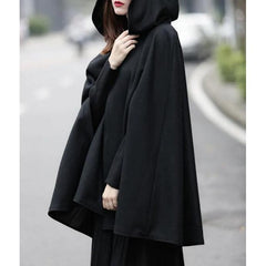 Medieval Gothic Cloak Hooded, Elegant Witchy Long Outwear For Women - Wonder Skull