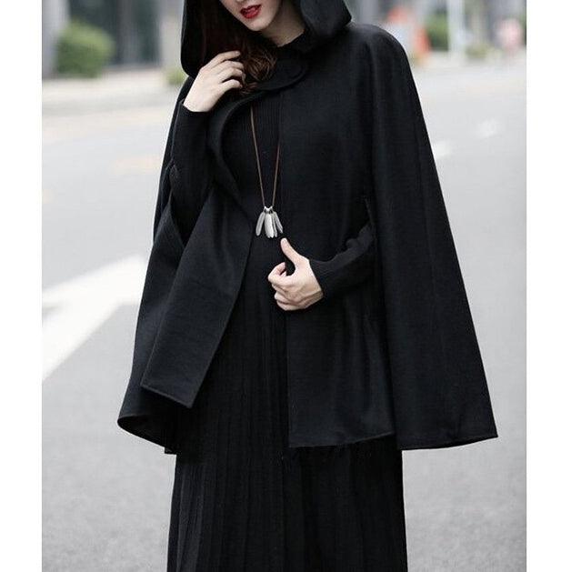 Medieval Gothic Cloak Hooded, Elegant Witchy Long Outwear For Women - Wonder Skull