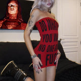 Mini Dresses Cyber Gothic Grunge Streetwear For Girl - Wonder Skull