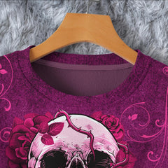 Skull Rose Gothic Combo Long Sleeve Sweatshirt and Leggings - Wonder Skull