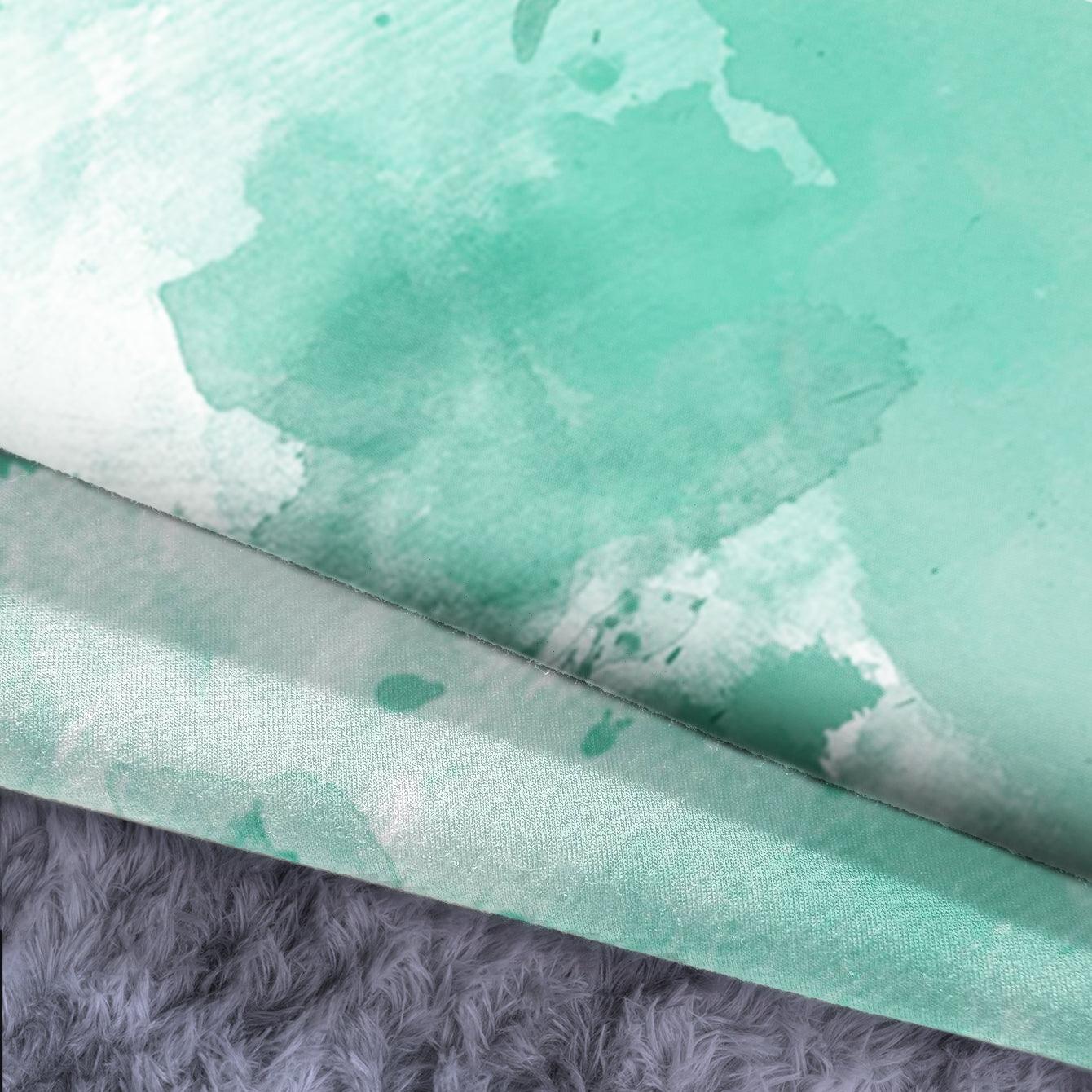 Skull Rose Watercolor Cyan Combo Long Sleeve Sweatshirt and Leggings - Wonder Skull