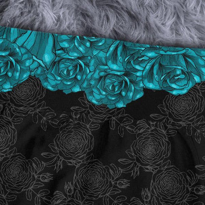 Skull Rose Cyan Combo Long Sleeve Sweatshirt and Leggings - Wonder Skull
