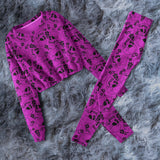 Skull Pink Pattern Combo Long Sleeve Sweatshirt and Leggings - Wonder Skull