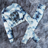 Skull Cloud Blue Combo Long Sleeve Sweatshirt and Leggings - Wonder Skull