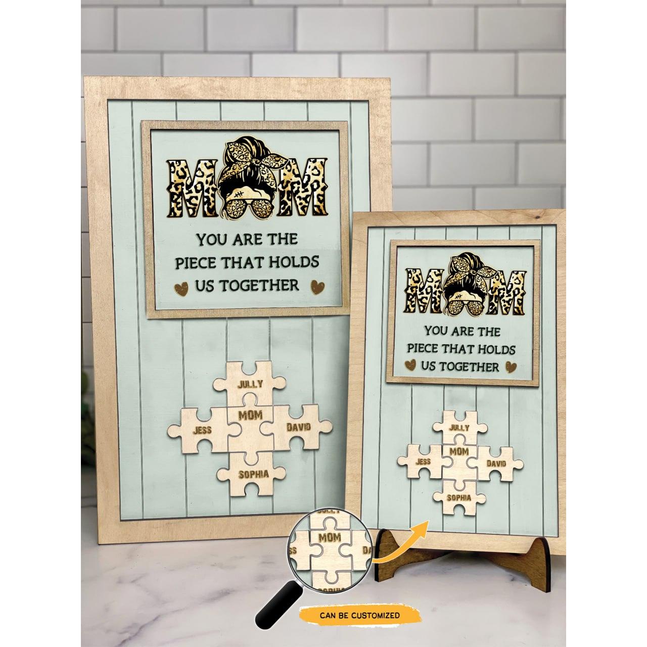 Mom - Customized Mothers Days Puzzle Sign - Wonder Skull