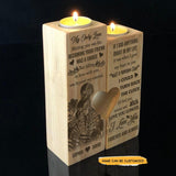 My Only Love - Customized Heart Wood Candle Holder Gifts - Wonder Skull