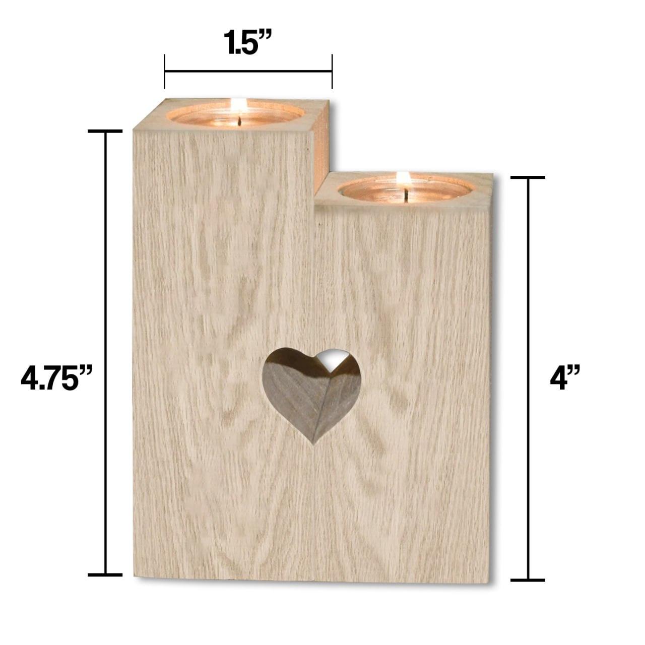 My Only Love - Customized Heart Wood Candle Holder Gifts - Wonder Skull