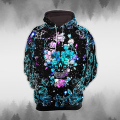 Neon Rainbow Skull Flower Combo Hoodie and Leggings - Wonder Skull