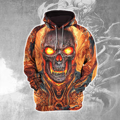 Orange Lava Skull Combo Hoodie and Leggings - Wonder Skull