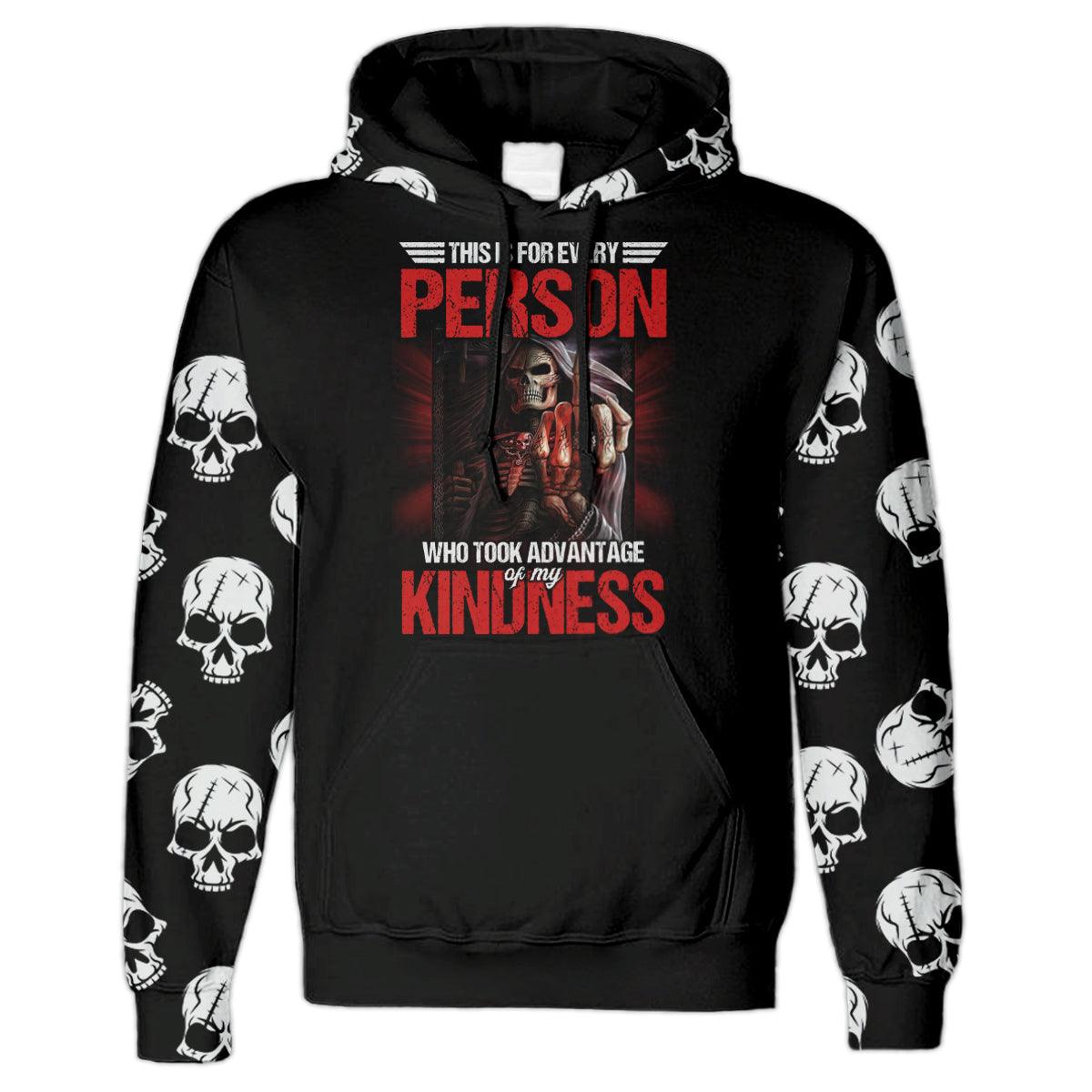 Person Kindness Skull All Over Print Unisex Hoodie - Wonder Skull