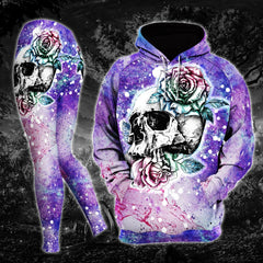 Pink Pastel Gothic Skull Artwork Combo Hoodie and Leggings - Wonder Skull