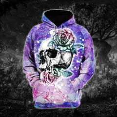 Pink Pastel Gothic Skull Artwork Combo Hoodie and Leggings - Wonder Skull