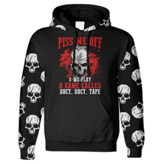 Piss Me Off Skull Couple All Over Print Unisex Hoodie - Wonder Skull