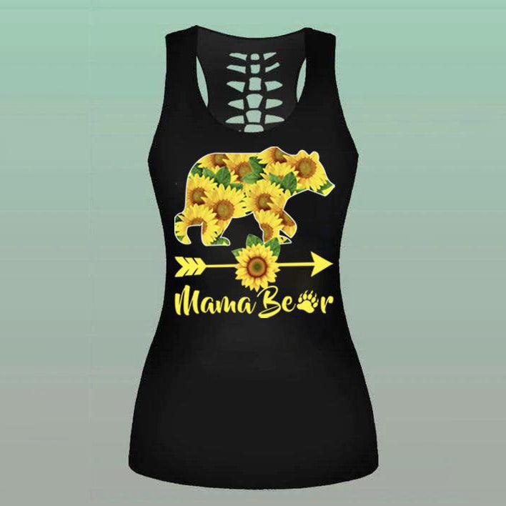 Sunflowers And Bear Hippie Boho Yoga Sporty Tank Top For Women - Wonder Skull