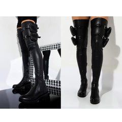 Punk Gothic Buckle Zip High Boots, Attractive Casual Party Shoes For Women - Wonder Skull