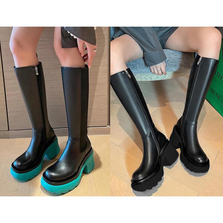 Punk Gothic Long Boots, Fashionable Botas Mujer Female - Wonder Skull