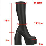 Punk Gothic Platform Boots, Sexy Calf Shoes For Women - Wonder Skull