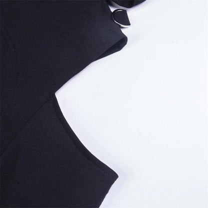 Punk Gothic Sexy Lace Crop Hoodie, Cool Long Sleeve Top For Women - Wonder Skull