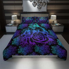 Purple Gradient Skull Mandala Duvet Cover Set - Wonder Skull