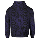 Purple Hearts Sugar Skull All Over Print Unisex Pullover Hoodie, Outerwear - Wonder Skull