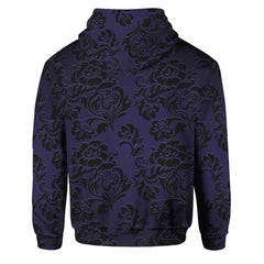 Purple Hearts Sugar Skull All Over Print Unisex Pullover Hoodie, Outerwear - Wonder Skull