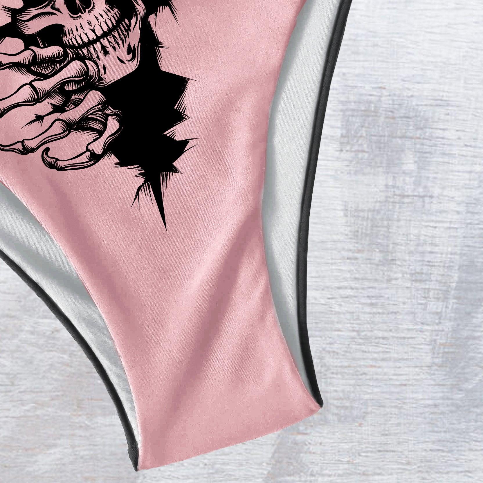 Skull Crack Art String Triangle Bikini - Wonder Skull