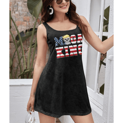 Maga King Funny Women's Cut & Sew Racerback Dress - Wonder Skull