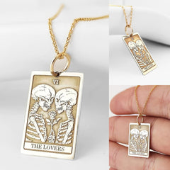 Retro Gothic Skull Couple Pendant Necklace - Wonder Skull